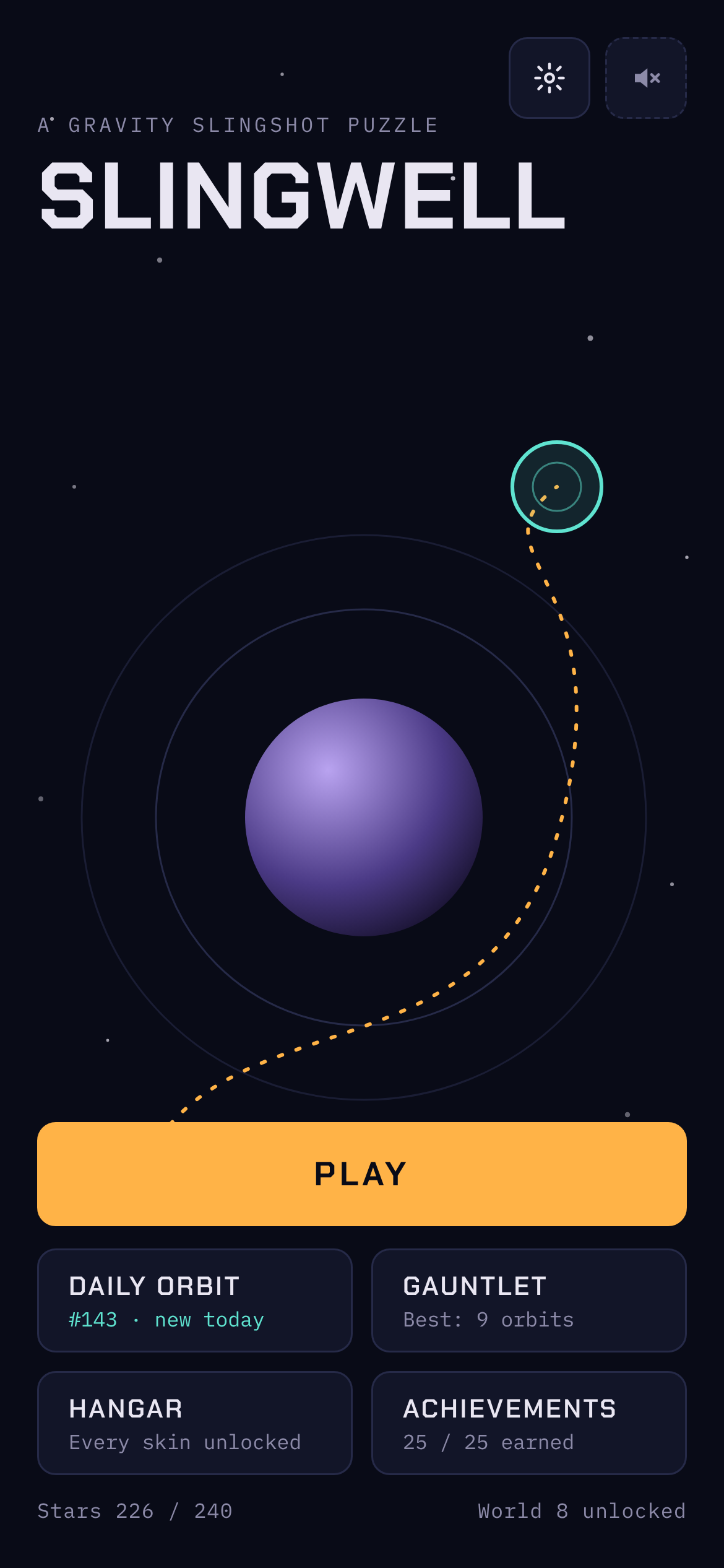 Slingwell title screen